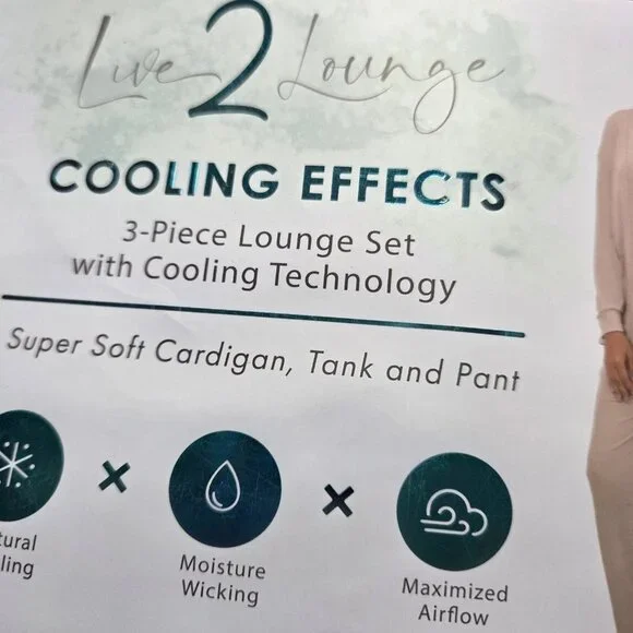 Live 2 Lounge Cooling Effect 3 Piece Lounger Set with Cooling Technology Pajamas - Picture 3 of 4